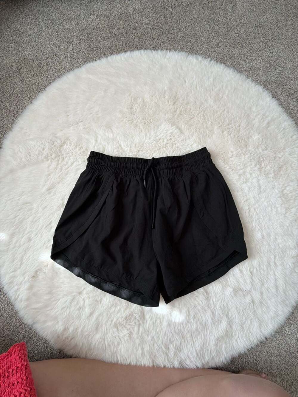 anna-kaci Women's Black Elastic Waistband Athletic Shorts